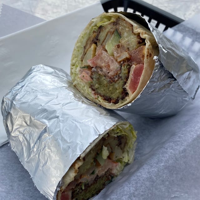 Falafel Deluxe Wrap.